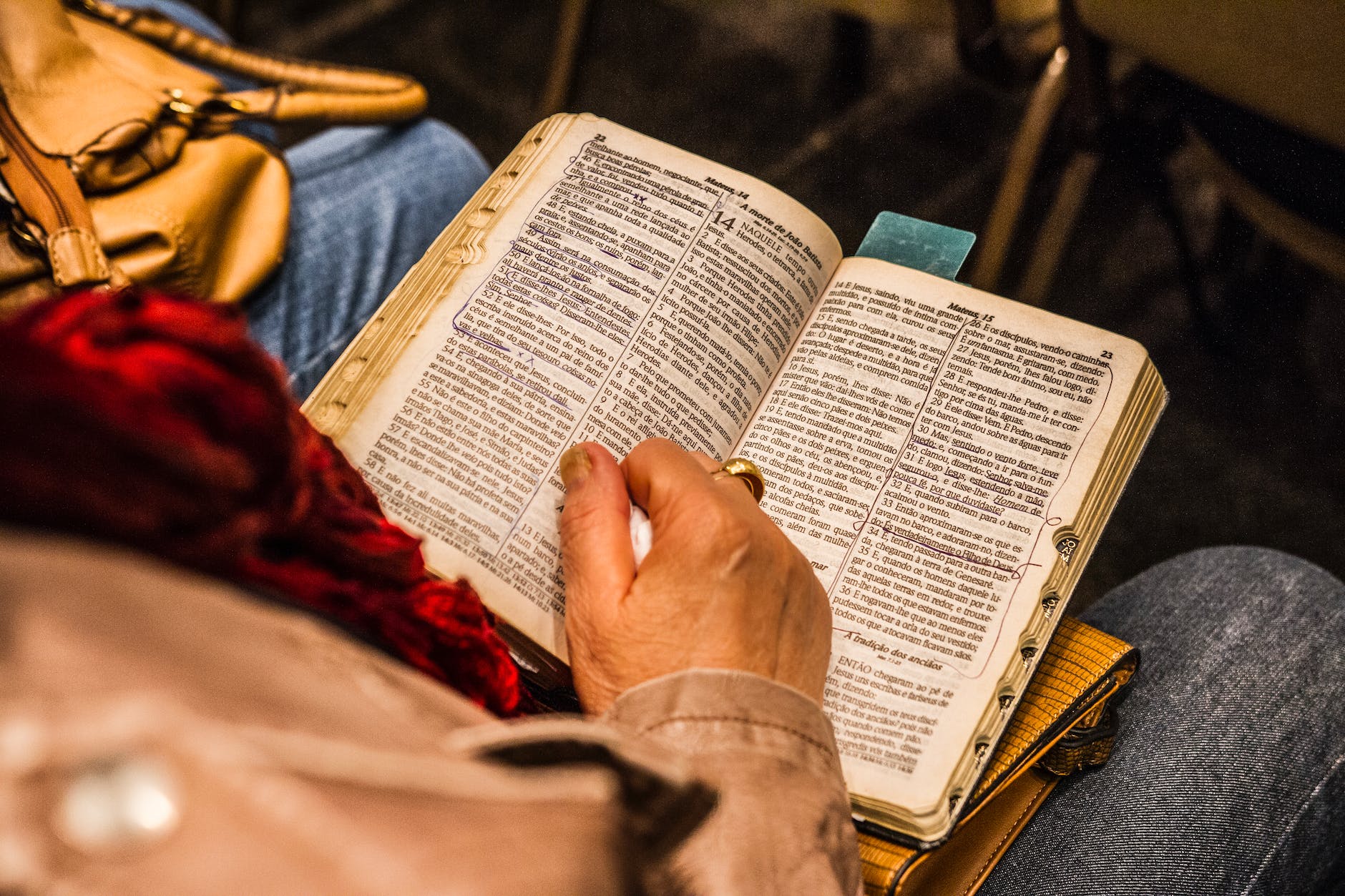 person holding opened book