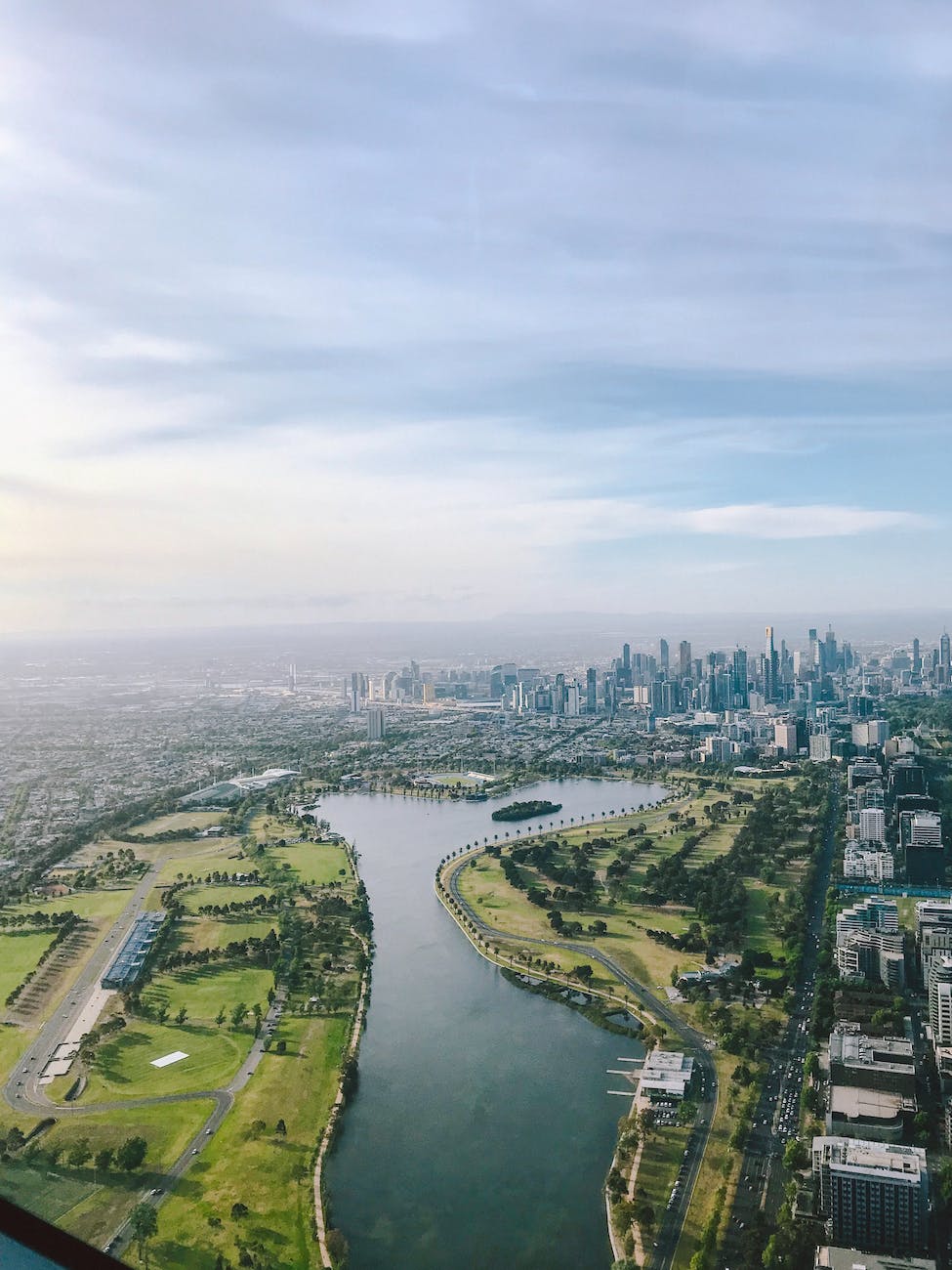 aerial shot of city