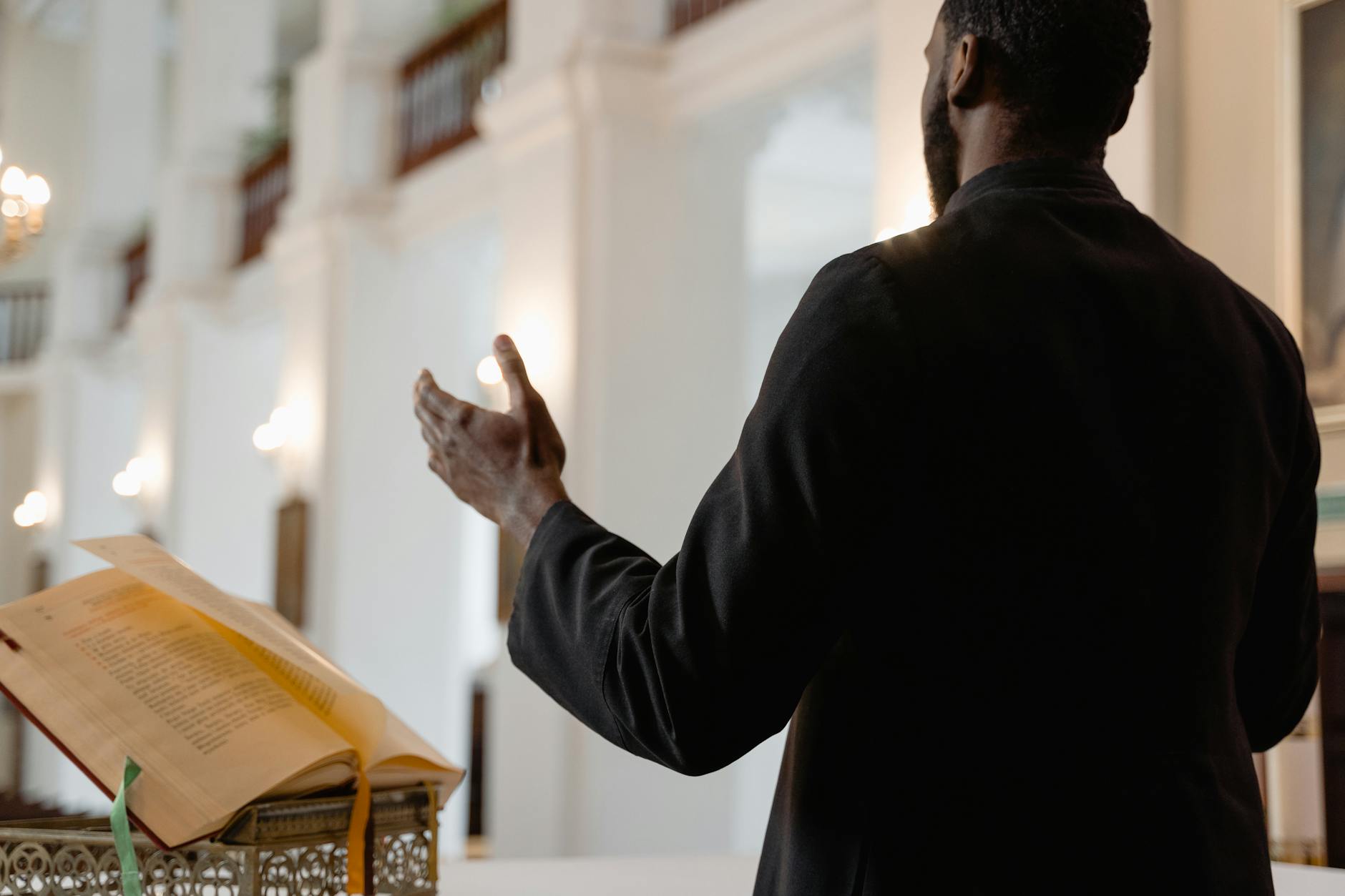 a priest in black vestment